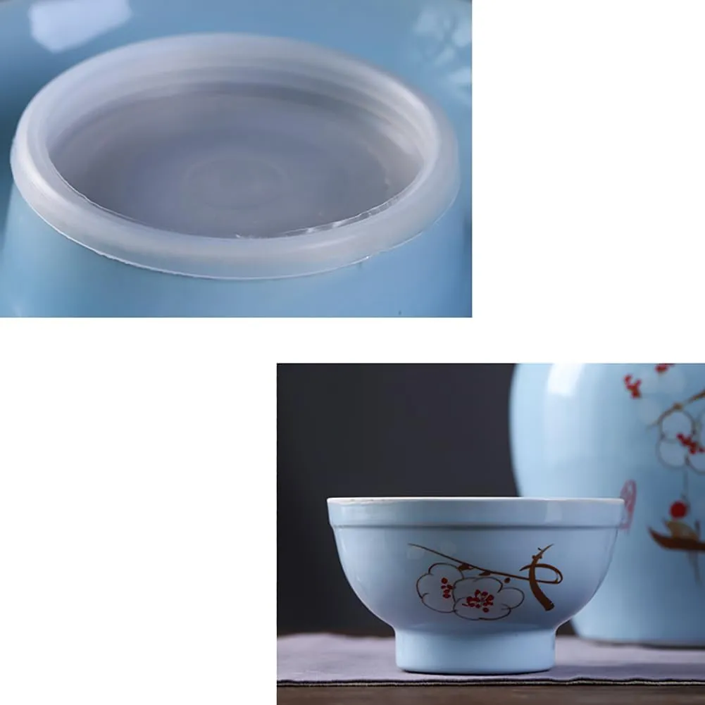 1-Pack Ceramic Kimchi Fermentation Jar, Kimchi Jar with Lid, Traditional Chinese Water-Tight Pickled Vegetable Jar, Large Capacity Kimchi Jar Food Jar, Kitchen Ceramic Container,Blue 1.5kg