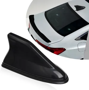 1 PC Car Shark Fin Antenna, ABS Paint Process Shark Fin Tail Waterproof Rubber Ring Stable Signal Receiving Antenna, Replacement Car Roof Decorative Antenna Cap, for Cars (Black)