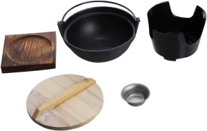 1 Set Camping Cookware Multifunctional Cast Sukiyaki Pot with Stove for Outdoor Cooking Picnics and Family Gatherings Lightweight Pot