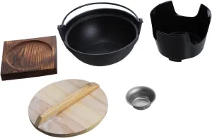 1 set Outdoor Cast Cooking Pot with Stove Supporting Plate Lightweight Portable Home Cookware for Camping Stewing Chicken Cooking Porridge Cast Design