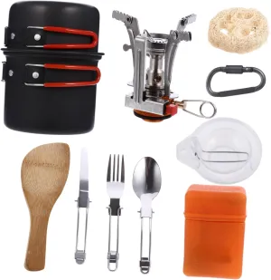 1 Set Portable Camping Cookware Ultra Lightweight Travel Kit for Persons Durable and Wear Resistant for Picnics Hiking and Outdoor