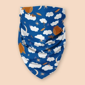 100% Organic Cotton Hand-Sewn Pet Bandanas with Adorable "Pouf Birds" Pattern - Assorted Colors (Green Paws)