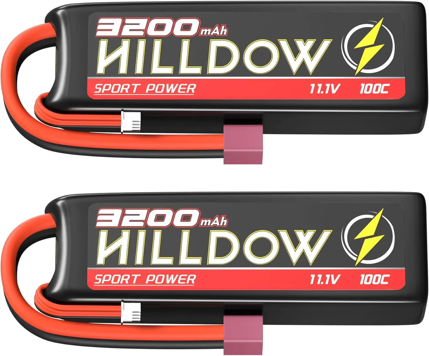 11.1V Lipo RC Battery 3S 100C 3200mAh Lipos Batteries Rechargeable Soft Case with Deans T Plug for RC Airplane Helicopter RC Car Truck Boat UAV Drone FPV (2 Pack)