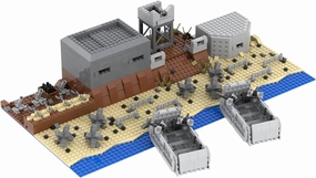1120 Piece WW2 Landing Craft Battlefield Military Fortresses Building Block Set Toys for Kids.Including Fortresses,Landing Craft, Turrets.The Best Gift for Military Enthusiasts.