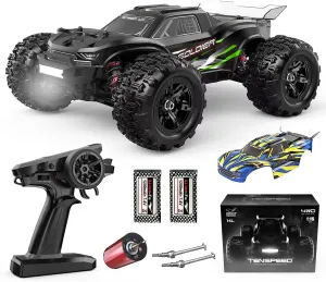 1:16 RTR Brushless High Speed RC Cars for Adults, Max 42mph Hobby Electric Off-Road Jumping RC Monster Trucks, Oil Filled Shocks 4WD Remote Control Car with 2 Batteries for Boys