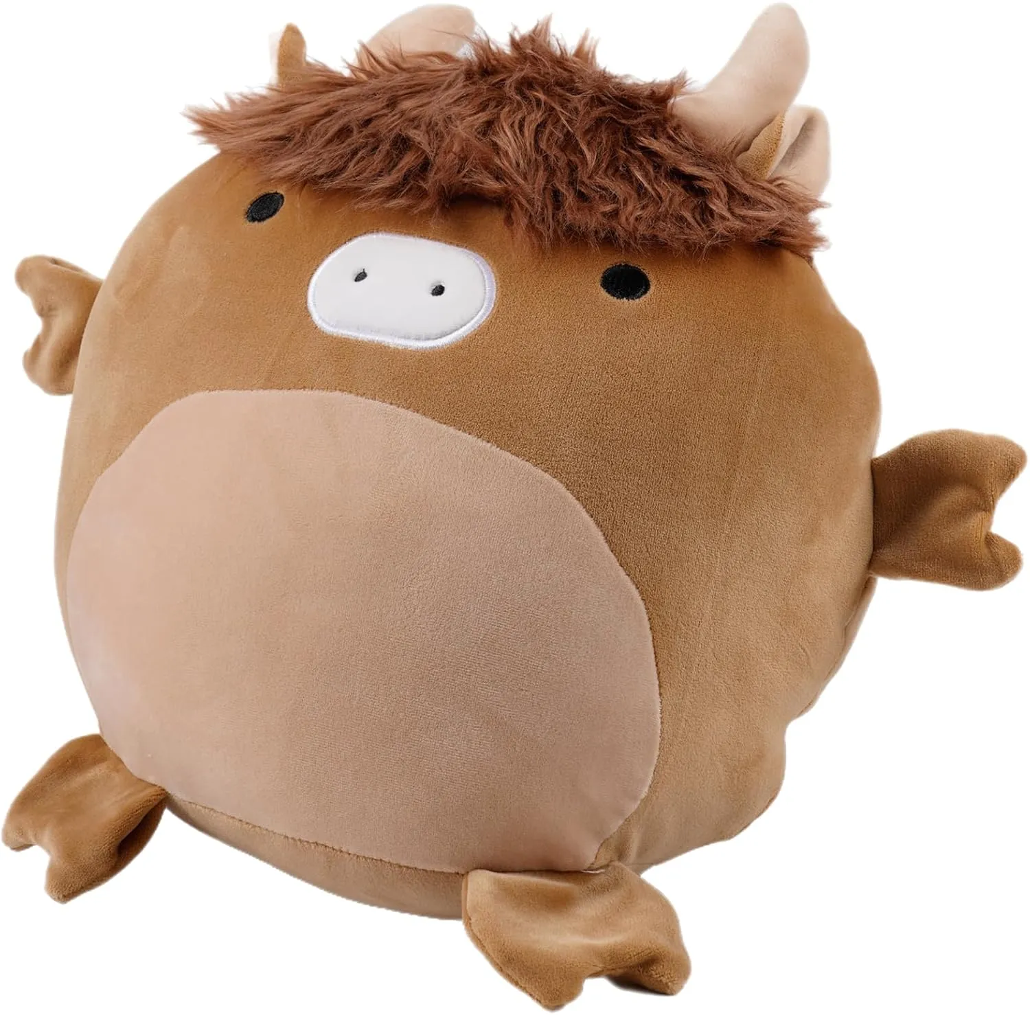 12 Inch Soft Scottish Highland Cow Plush Hugging Pillow Cute Highland Cow Stuffed Animal Plushies Toy Fluffy Cow Kids Stuffed Animals Brown Cow Plush Toys Gift for Kids and Lovers