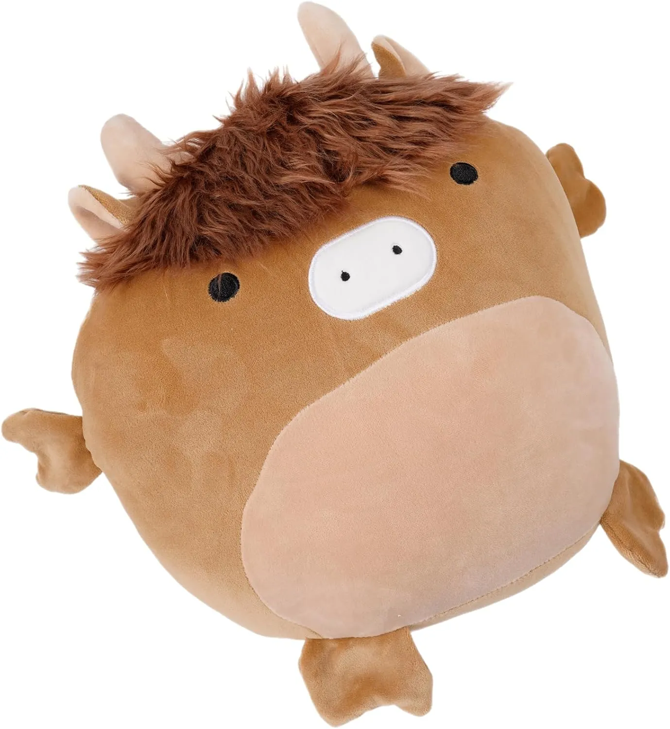 12 Inch Soft Scottish Highland Cow Plush Hugging Pillow Cute Highland Cow Stuffed Animal Plushies Toy Fluffy Cow Kids Stuffed Animals Brown Cow Plush Toys Gift for Kids and Lovers