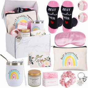12 Pieces Grandma Gifts Box,Birthday Gifts for Grandma from Granddaughter Grandson,Nana Gifts Basket Grandma Birthday Gifts for Gigi Grandmother