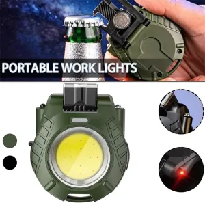1/2Pcs Black Technology Hat Clip Light, Mini Rechargeable Hat Clip Light, Multi-Function Portable COB Keychain Work Light Headlamp, Motion Sensor Waterproof for Fishing Camping (2Colors)