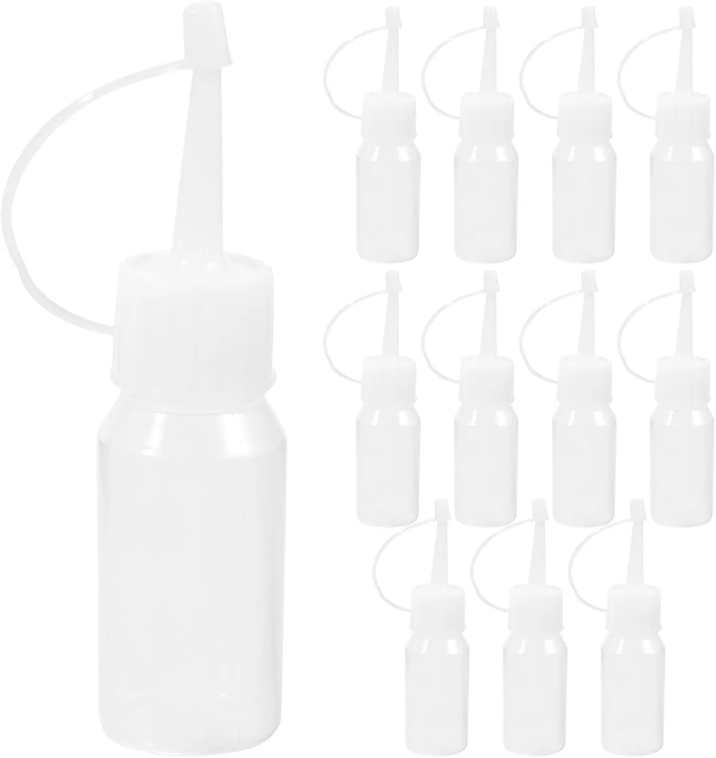 12pcs Hair Dye Bottle Glue Bottles with Fine Tip Hair Dye Container Paint Quilling Bottles Dye Dispensing Bottle Hair Squeeze Bottle Hair Application Bottle Translucent or Flux