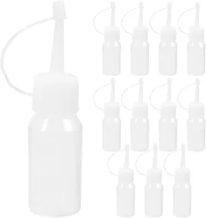 12pcs Hair Dye Bottle Glue Bottles with Fine Tip Hair Dye Container Paint Quilling Bottles Dye Dispensing Bottle Hair Squeeze Bottle Hair Application Bottle Translucent or Flux