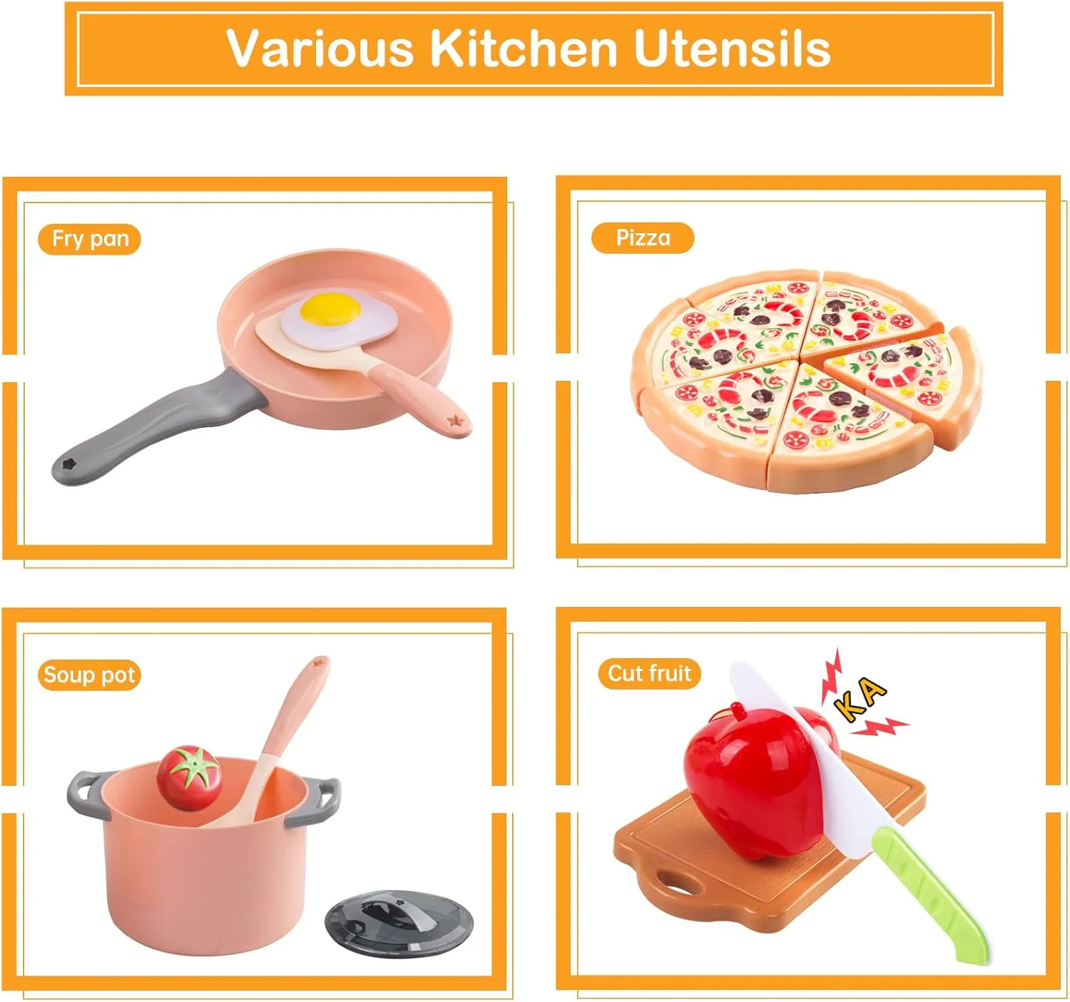 150Pcs Kitchen Playset, Toddlers Pretend Cooking Cookware Accessories, Food, Picnic Blanket, Fruits, Veges, 2Pack Shopping Storage Basket, Dessert and Prop Money, Gift for Kids (Pink)