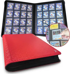 16-Pocket Card Binder,1000  Pockets Trading Card Binder, Side Loading Ringless Trading Card Album Folder Compatible with Pokemon Cards, Yu-Gi-Oh, Magic The Gathering,Red