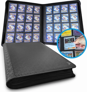 16-Pocket Card Binder,1000  Pockets Trading Card Binder, Side Loading Ringless Trading Card Album Folder Compatible with Pokemon Cards, Yu-Gi-Oh, Magic The Gathering,Black