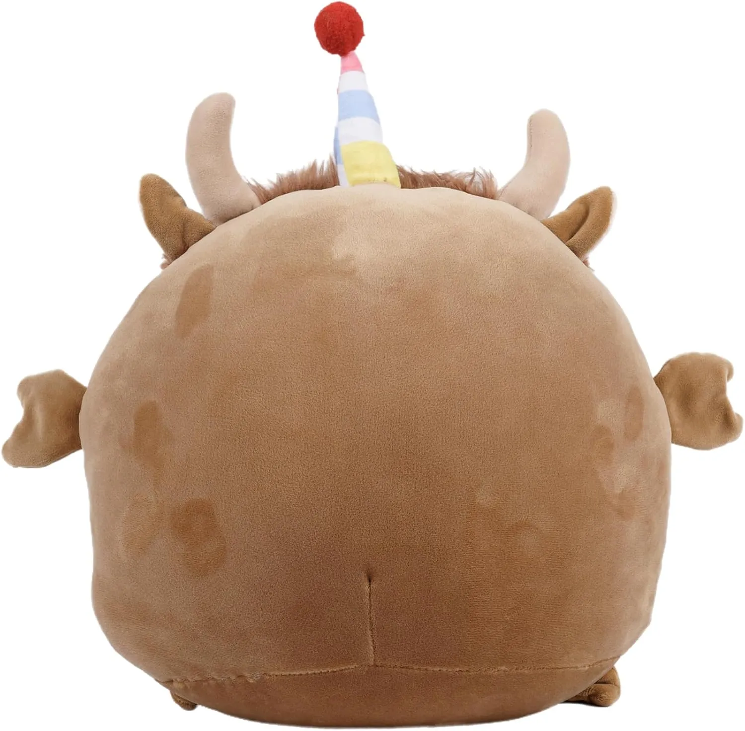 17 Inch Happy Birthday Highland Cow Plush Hugging Pillow - Cute Animal Plushies Toys, Brown Fluffy Scottish Cow Stuffed Animals Gift for Kids and Lovers
