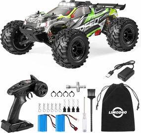 1:10 Large Brush RC Car for Adults, Fast Remote Control Car, Rc Truck 28 MPH, All Terrain 2.4Ghz Electric Hobby Grade Rc Cars, 4WD Off Road Monster Truck for Adults - Olive Green