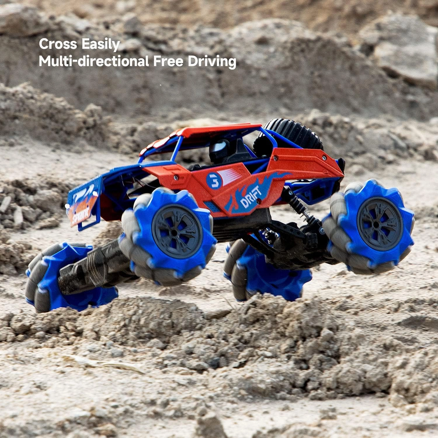 1:14 Scale 4WD Metal Remote Control Car, 360° Rotating Hand Gesture Sensor Control Monster Truck All Terrains RC Car Vehicle Stunt Car with Rechargeable Batteries gift for Boys Kids and Adults