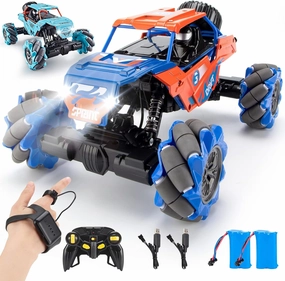 1:14 Scale 4WD Metal Remote Control Car, 360° Rotating Hand Gesture Sensor Control Monster Truck All Terrains RC Car Vehicle Stunt Car with Rechargeable Batteries gift for Boys Kids and Adults