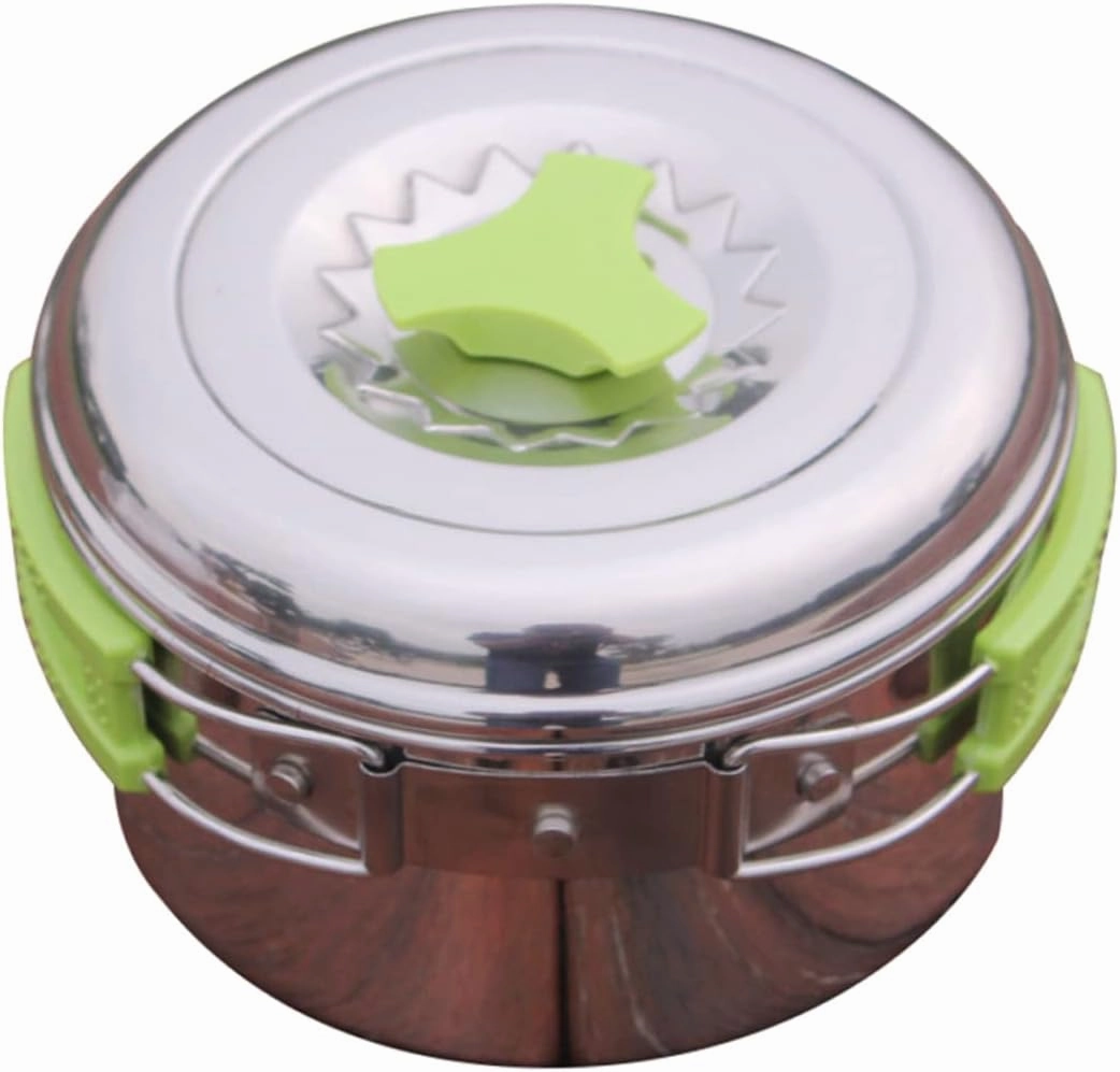 1Pc jacketed Kettle Outdoor cookware Camping Pot Outdoor Accessories Outdoor Cooking Stove Backpacking kit Camp Cooking Pot Camping Cooking Equipment Portable Pot with Lid Snack, Silver