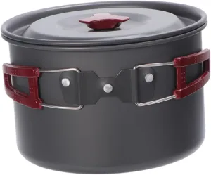 1pcs Outdoor Cooking Pot Set Lightweight Single Cooker for Camping Hiking and Picnics Cooking Tool Grey