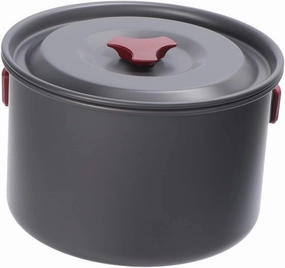 1pcs Alloy Camping Cooker Set Lightweight Outdoor Cooking Pot for Hiking Picnics Camping Activities Design Grey