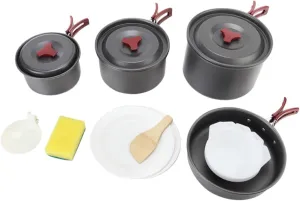 1set Outdoor Cooking Folding Pot Kit for Camping Lightweight Non-Stick Cooking Accessories Space-Saving Design - Handles for Boiling Frying Outdoor Adventures