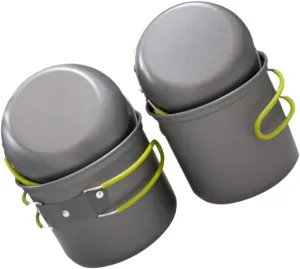 1set Outdoor Cookware Portable Oxide Camping Pan Kit for People Non-Sticky Design for Hiking Picnics BBQ Outdoor Activities