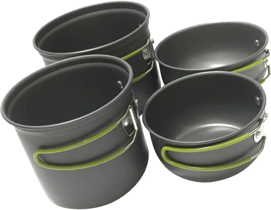 1Set Portable Camping Cookware Alloy Pots Pans for Outdoor Cooking for Picnics Hiking Camping Activities Durable Design