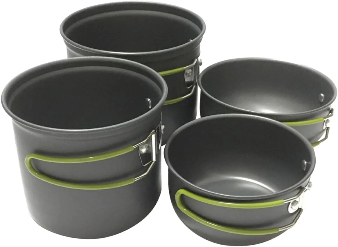 1Set Portable Camping Cookware Lightweight and Durable Cooking Pots for People for Outdoor Cooking Picnics and Hiking Activities