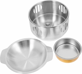 1Set Decorative Cooking Pot with Stove Lightweight Design for Vintage Pattern Non Stick Surface for Delicious Meals for Outdoor Camping