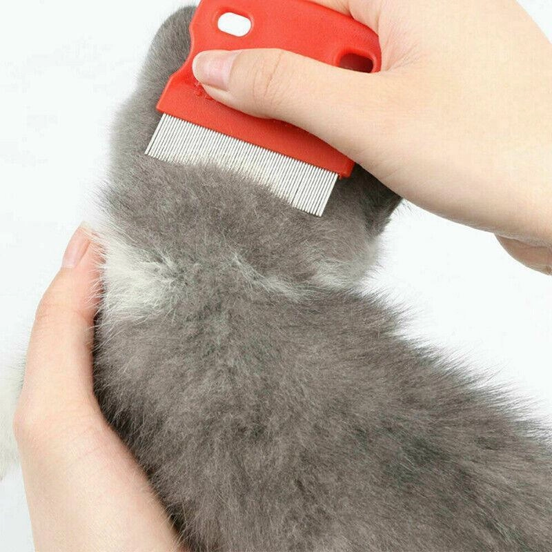 1X Pet Hair Flea Shedding Cleaning Brush Grooming Comb Cat Dog Stainless Trimmer