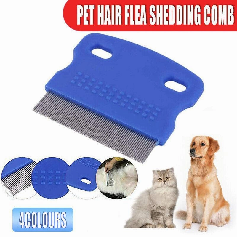 1X Pet Hair Flea Shedding Cleaning Brush Grooming Comb Cat Dog Stainless Trimmer