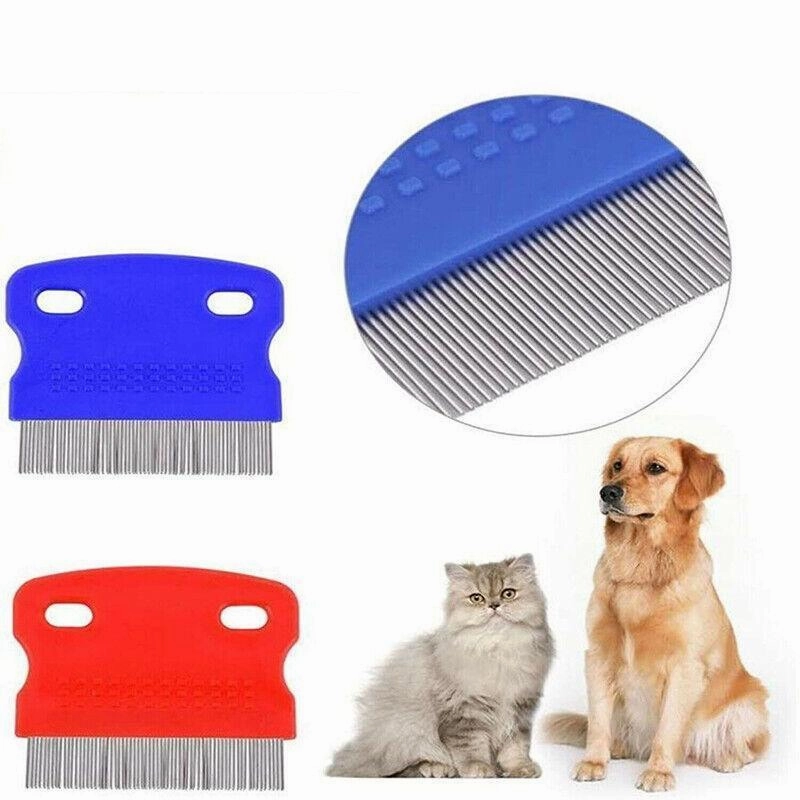 1X Pet Hair Flea Shedding Cleaning Brush Grooming Comb Cat Dog Stainless Trimmer