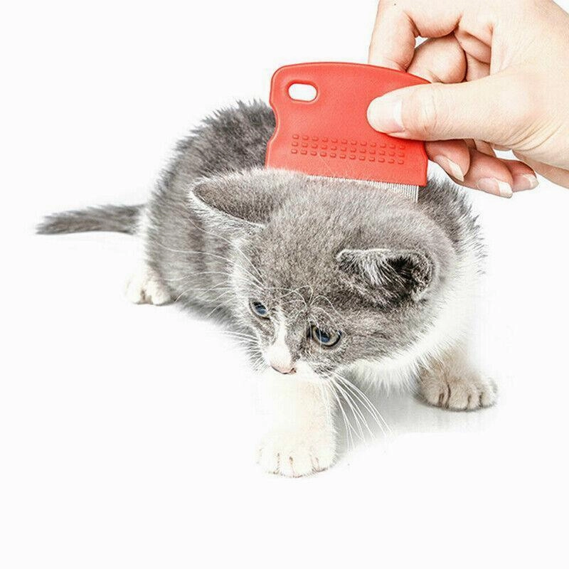1X Pet Hair Flea Shedding Cleaning Brush Grooming Comb Cat Dog Stainless Trimmer