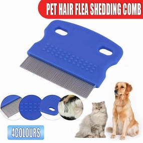 1X Pet Hair Flea Shedding Cleaning Brush Grooming Comb Cat Dog Stainless Trimmer