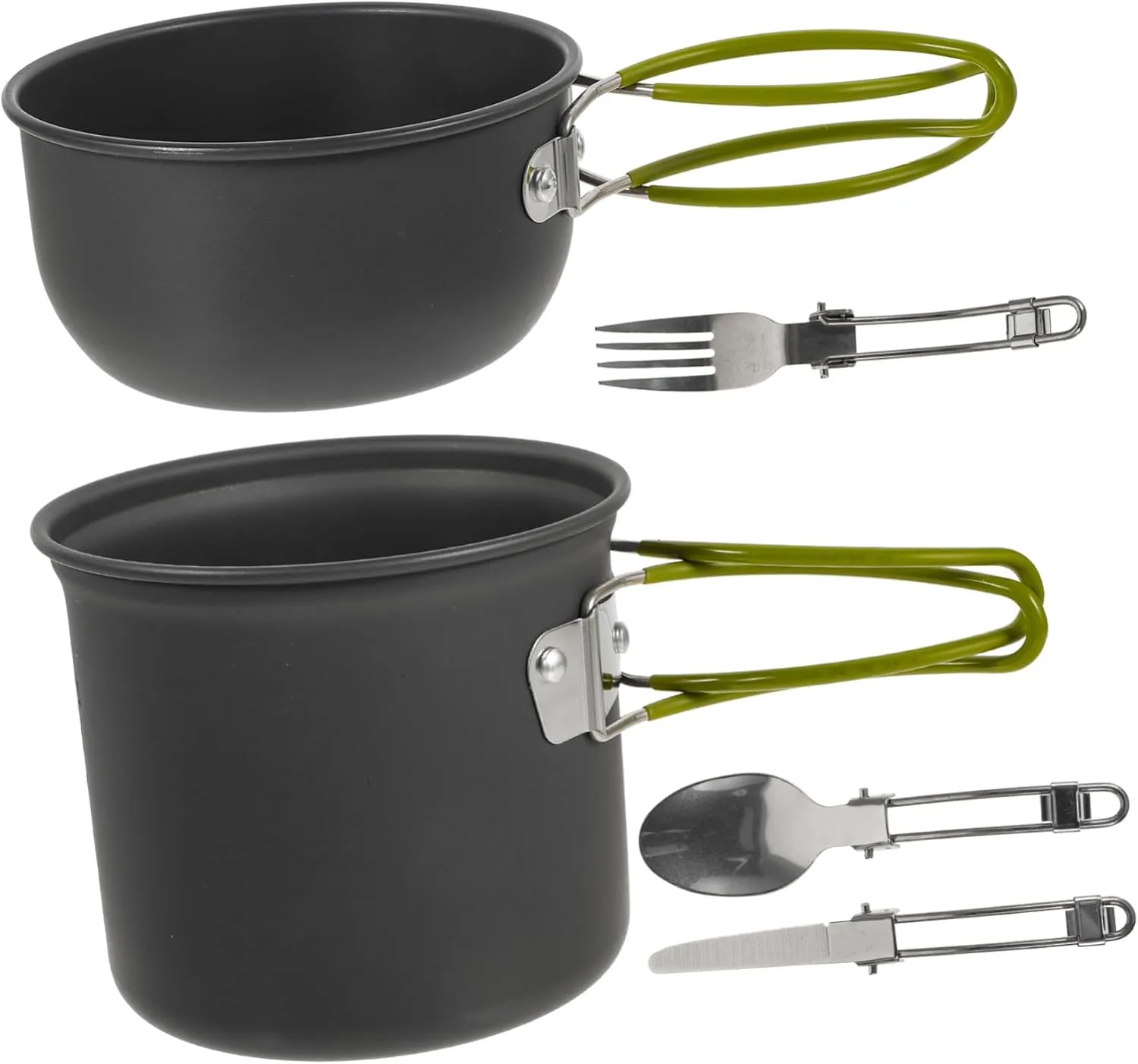 2-Piece Portable Camping Cookware Set Aluminum Alloy Outdoor Kitchenware for Hiking Climbing and Outdoor Adventure