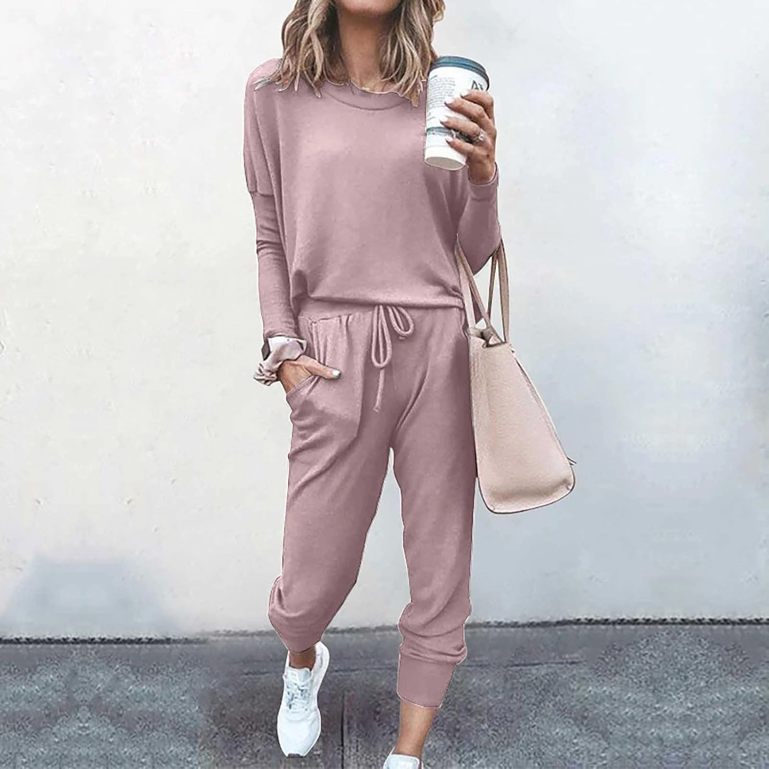 2025 Summer Sports 2 Piece Set,Lounge Sets Lightweight Crewneck Pullover Tops & Long Pants Tracksuit