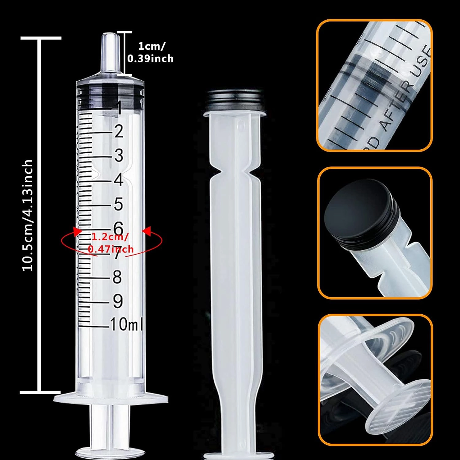 20PCS-10 ml Plastic Syringes, Individually Packge for Scientific Labs Experiment Refilling,Watering,Measuring,lip gloss injection
