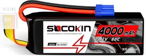 22.2V 6S Lipo Battery 4000mAh 80C with EC5 Connector Soft Case for X Class Drone Racing 70MM 8MM 90MM EDF RC Quadcopter Airplane Helicopter Car Truck