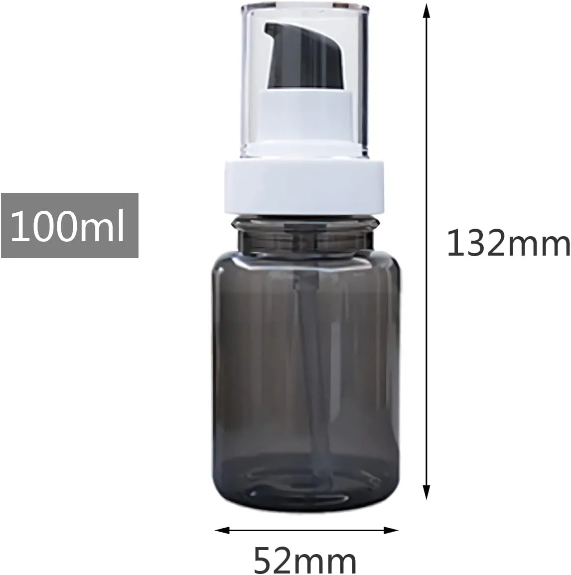 24 Pieces 100 ml Black Translucent Dispenser Lotion Bottles with Pump & 2 Piece Funnel, 100ml Empty PET Plastic Lotion Pump Bottle Cosmetic Gel, Travel Container for Cosmetic (Black 60ml)