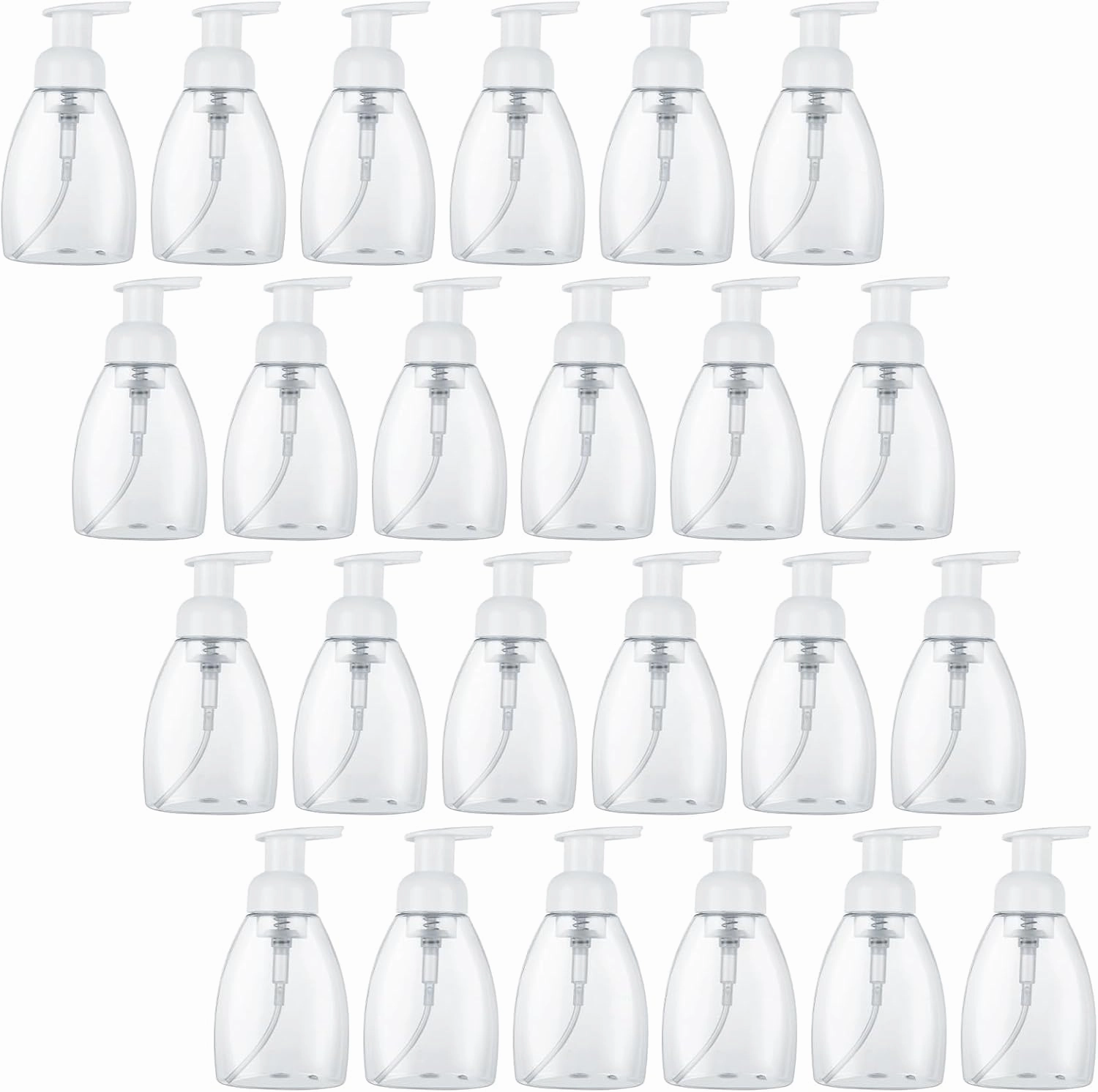 24 PCS Foaming Soap Dispenser Pump Bottles Foaming Hand Soap Dispenser Foaming Pump Bottles Refillable Foaming Soap Dispenser Empty Plastic Container for Kitchen Bathroom Commercial, Clear
