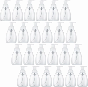 24 PCS Foaming Soap Dispenser Pump Bottles Foaming Hand Soap Dispenser Foaming Pump Bottles Refillable Foaming Soap Dispenser Empty Plastic Container for Kitchen Bathroom Commercial, Clear