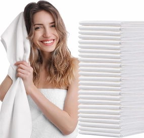 25pc Disposable Bath Towels Durable Large Portable Thicken Camping Towels Quick Dry, Absorbent,Ultra Soft for Travel Hotel Swimming Gym Sauna Spa Pet Sports Hiking Beach Spa 39.3''X 27.5''