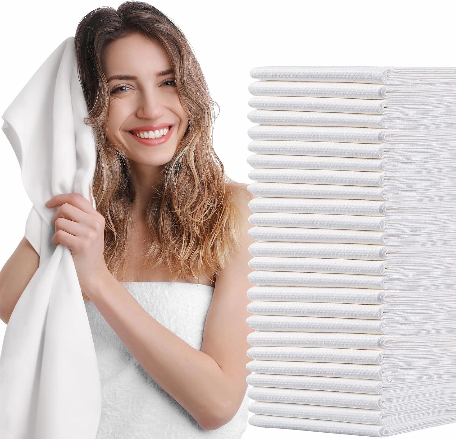 25pc Disposable Bath Towels Durable Large Portable Thicken Camping Towels Quick Dry, Absorbent,Ultra Soft for Travel Hotel Swimming Gym Sauna Spa Pet Sports Hiking Beach Spa 39.3''X 27.5''
