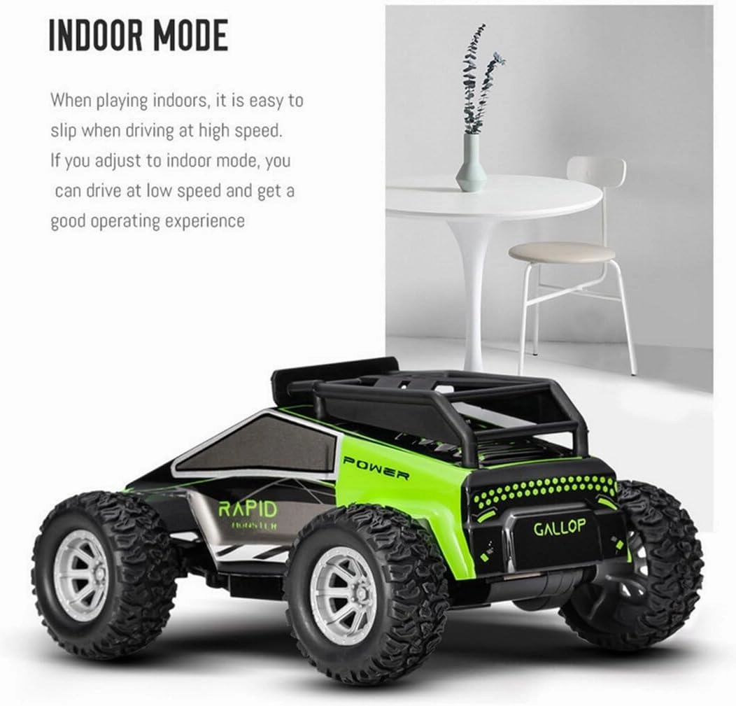 2.4G Remote Control RC Drift Off-Road Vehicle, 1/32 Scale Mini Electric 4WD RC Drift Off Road Truck High Speed Crawler Car for Teens Adults - (RTR Version/Green)