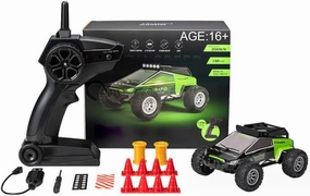 2.4G Remote Control RC Drift Off-Road Vehicle, 1/32 Scale Mini Electric 4WD RC Drift Off Road Truck High Speed Crawler Car for Teens Adults - (RTR Version/Green)