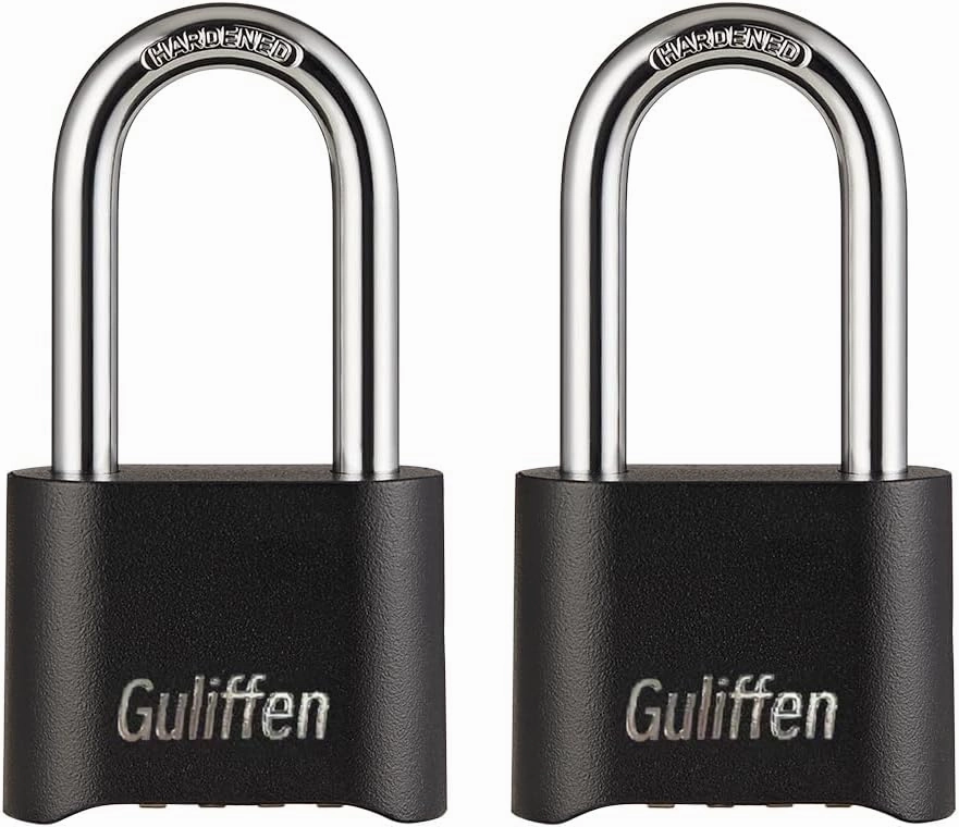 2 Pack Heavy Duty Weatherproof Combination Padlock, Outdoor Combination Lock with Long Shackle for Gate, Fence, Warehouse, Storage Unit,Garages