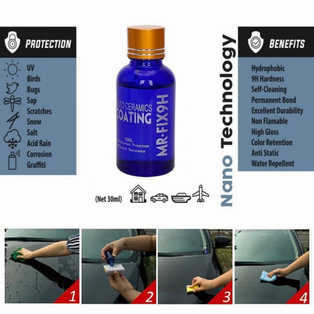 2 Pieces Fortify Quick Coat - Ceramic Coating - Car Wax Polish Spray - Waterless Car Wash & Wax - Hydrophobic Top Coat Polish & Polymer Paint Sealant Detail Protection