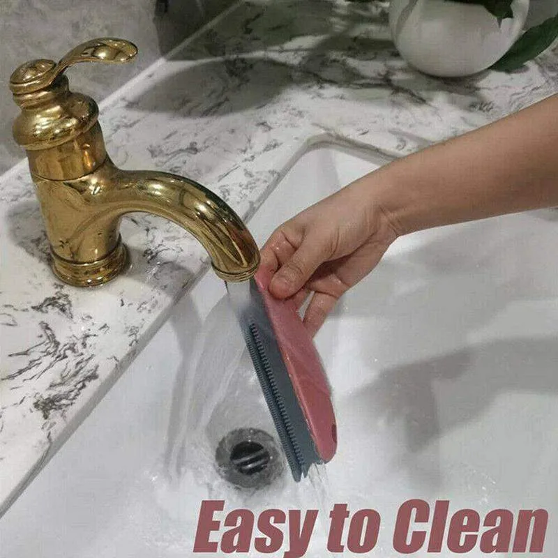 2pcs Pet Hair Remover Cleaning Brush Dark Blue Red