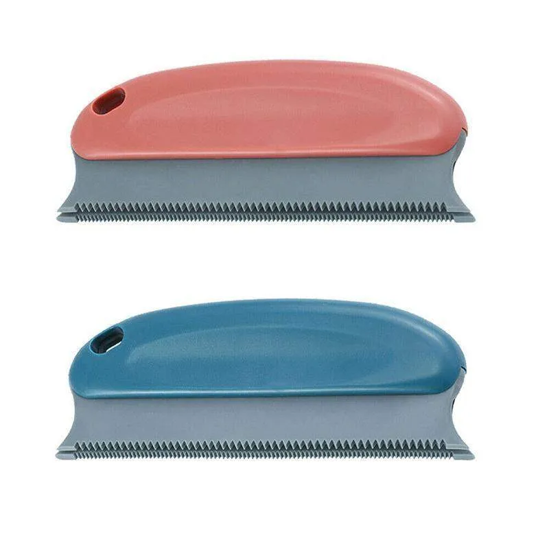 2pcs Pet Hair Remover Cleaning Brush Dark Blue Red